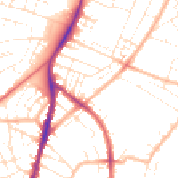 Daytime road noise heatmap for BS7 0AJ