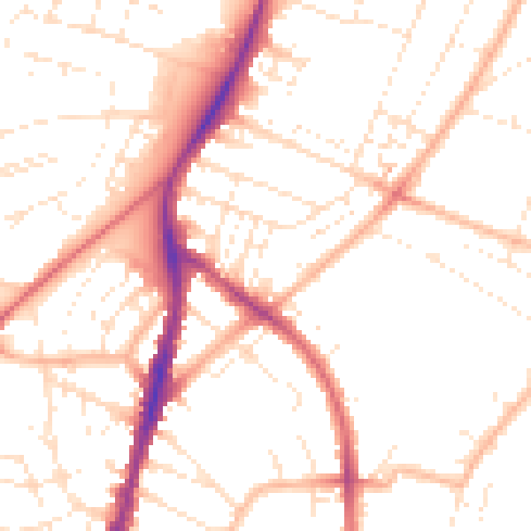 Daytime road noise heatmap for BS7 0AN