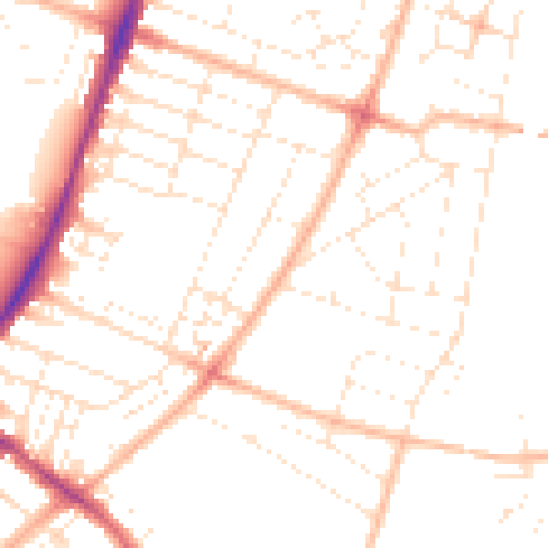 Daytime road noise heatmap for BS7 0AZ