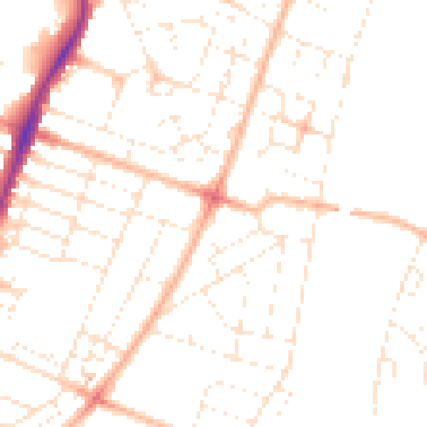 Daytime road noise heatmap for BS7 0BD
