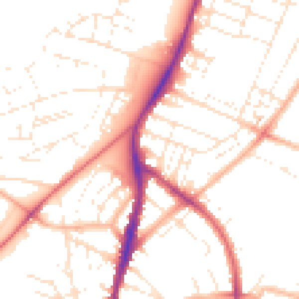 Daytime road noise heatmap for BS7 0BP