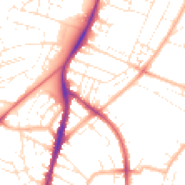 Daytime road noise heatmap for BS7 0BY