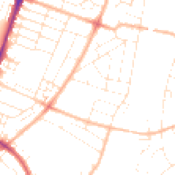 Daytime road noise heatmap for BS7 0DP
