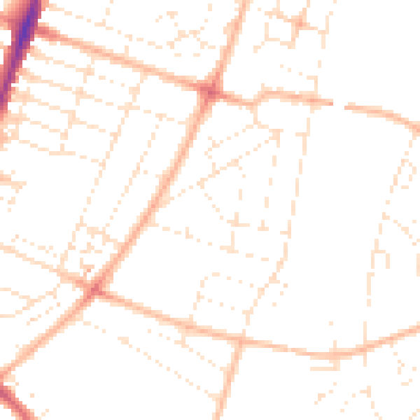 Daytime road noise heatmap for BS7 0DT