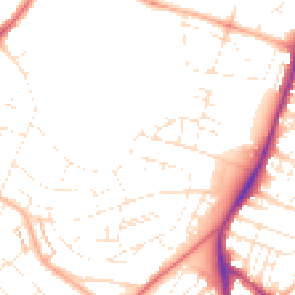 Daytime road noise heatmap for BS7 0FG