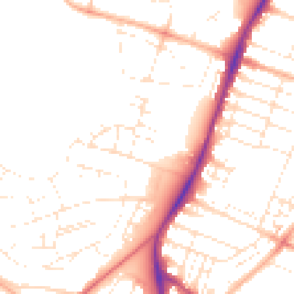 Daytime road noise heatmap for BS7 0FN
