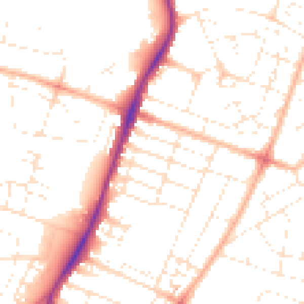 Daytime road noise heatmap for BS7 0HA