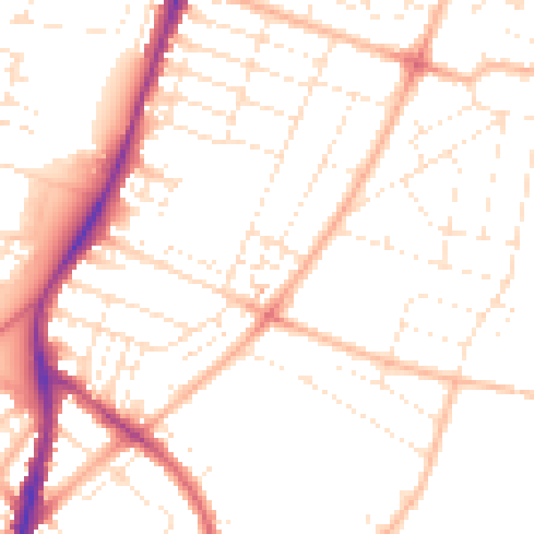 Daytime road noise heatmap for BS7 0HX