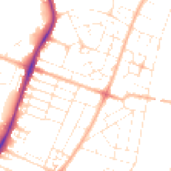 Daytime road noise heatmap for BS7 0JT