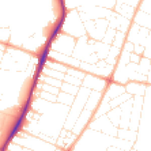 Daytime road noise heatmap for BS7 0JW