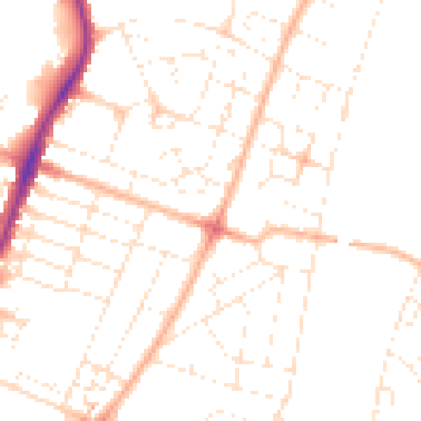 Daytime road noise heatmap for BS7 0LJ