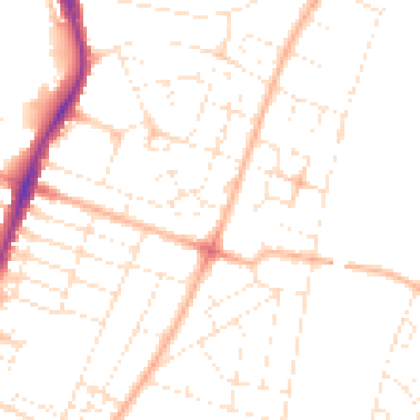 Daytime road noise heatmap for BS7 0LY