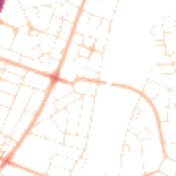 Daytime road noise heatmap for BS7 0LZ