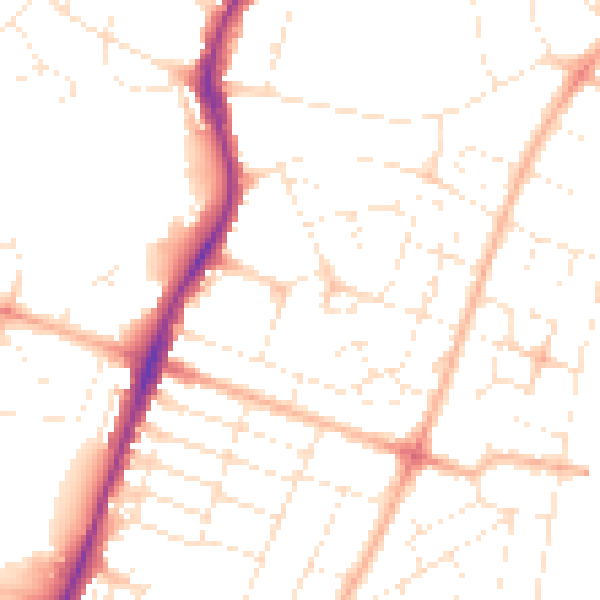 Daytime road noise heatmap for BS7 0NP