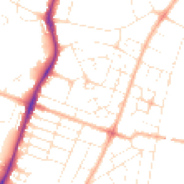 Daytime road noise heatmap for BS7 0NY