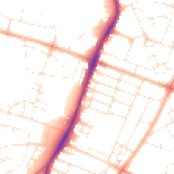 Daytime road noise heatmap for BS7 0PA