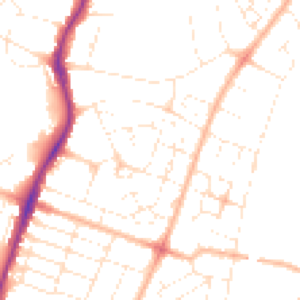 Daytime road noise heatmap for BS7 0PS