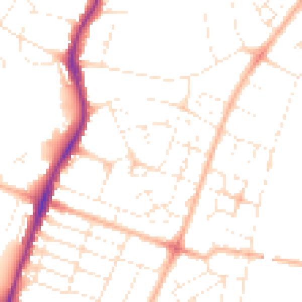 Daytime road noise heatmap for BS7 0PY