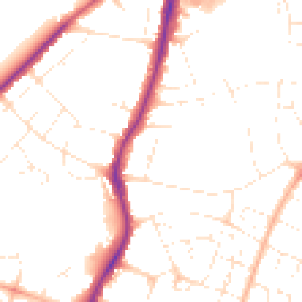 Daytime road noise heatmap for BS7 0RH