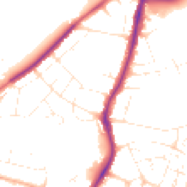 Daytime road noise heatmap for BS7 0SE