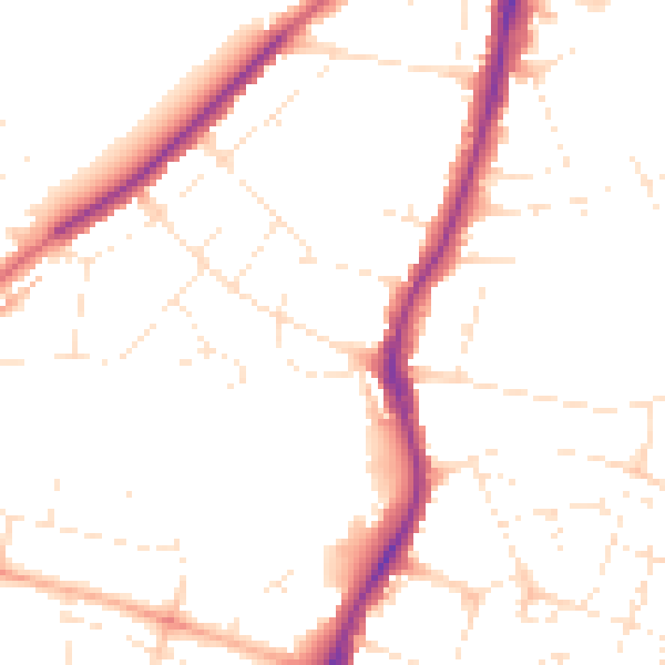 Daytime road noise heatmap for BS7 0TA