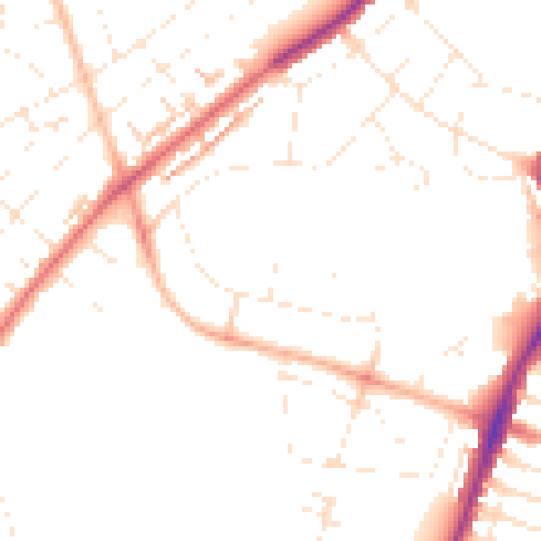 Daytime road noise heatmap for BS7 0UR