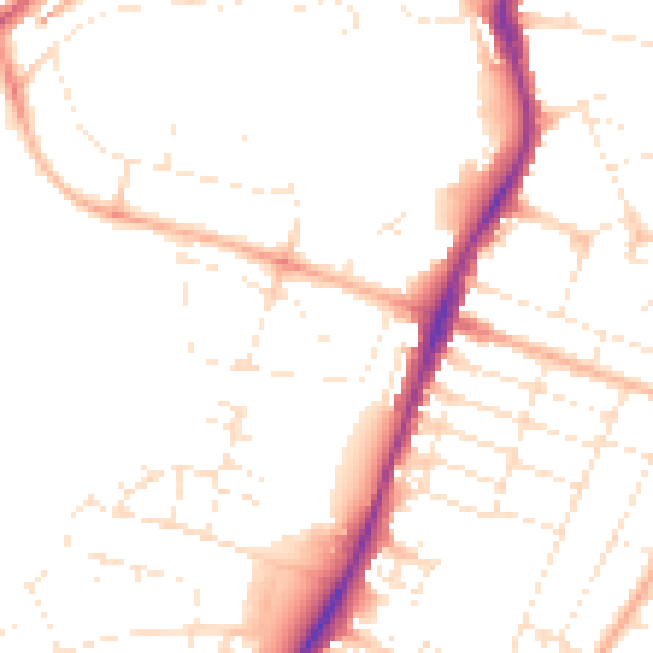 Daytime road noise heatmap for BS7 0XE