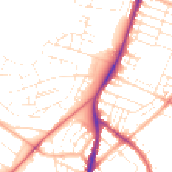 Daytime road noise heatmap for BS7 0XH