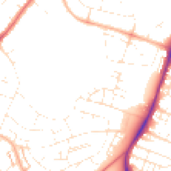 Daytime road noise heatmap for BS7 0XP