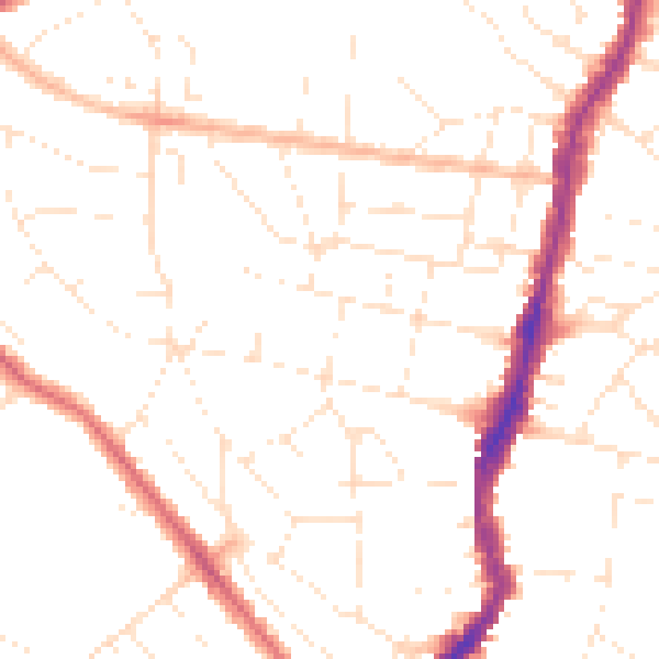 Daytime road noise heatmap for BS7 8HJ