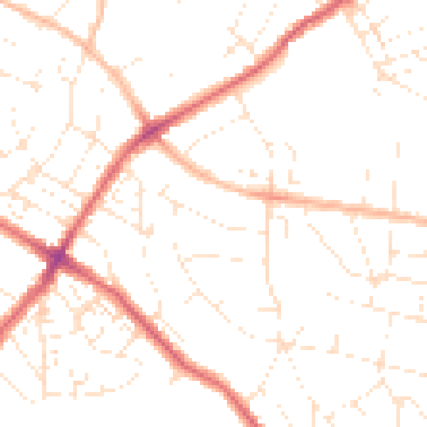 Daytime road noise heatmap for BS7 8JL