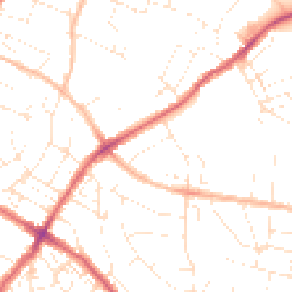 Daytime road noise heatmap for BS7 8JR