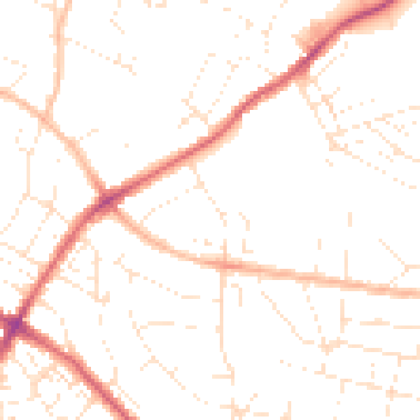 Daytime road noise heatmap for BS7 8JW