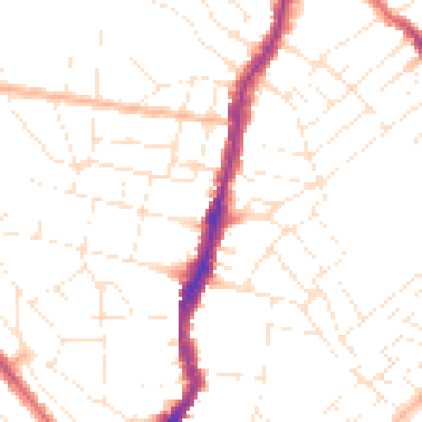 Daytime road noise heatmap for BS7 8NH