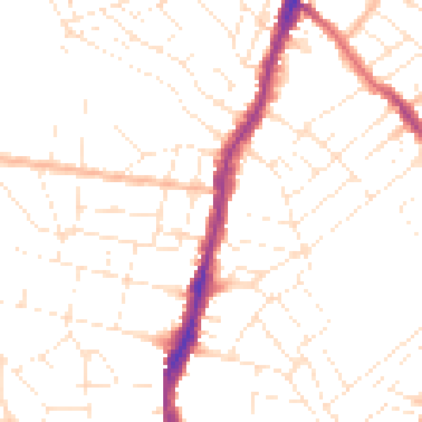 Daytime road noise heatmap for BS7 8NJ