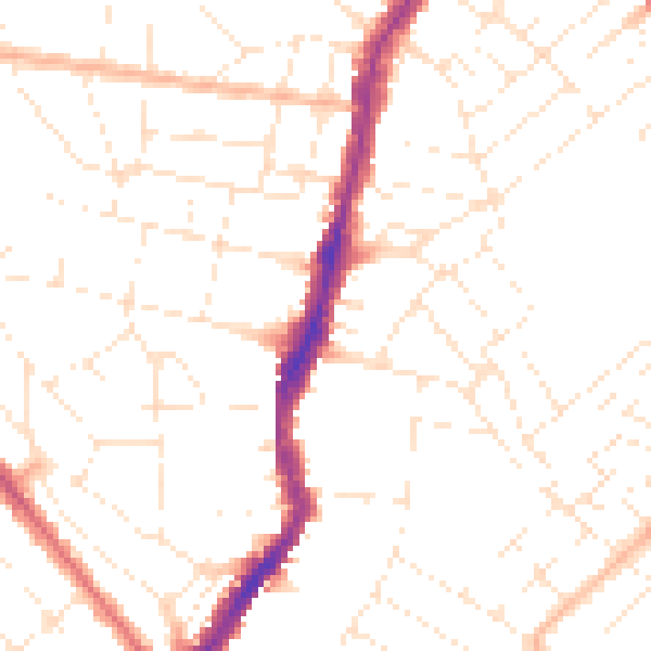 Daytime road noise heatmap for BS7 8NN