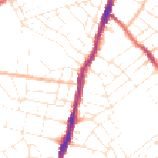 Daytime road noise heatmap for BS7 8NZ
