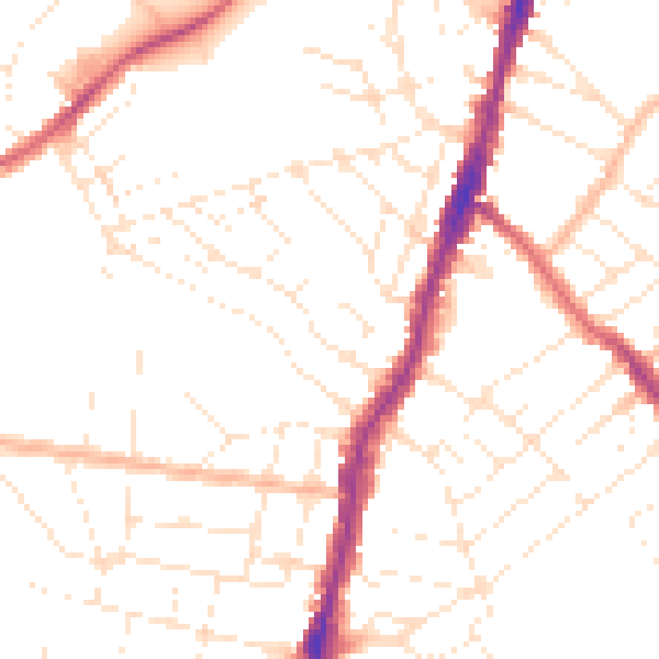 Daytime road noise heatmap for BS7 8QS