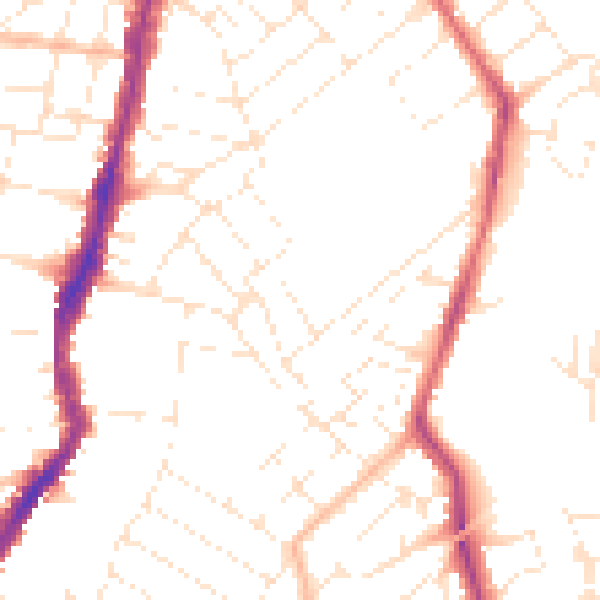 Daytime road noise heatmap for BS7 9AH