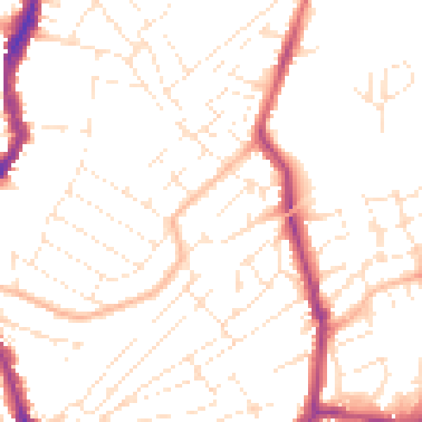 Daytime road noise heatmap for BS7 9AX
