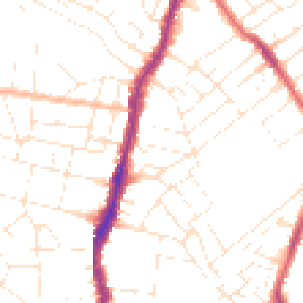 Daytime road noise heatmap for BS7 9DR
