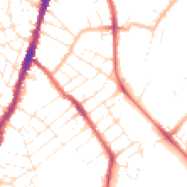 Daytime road noise heatmap for BS7 9HZ