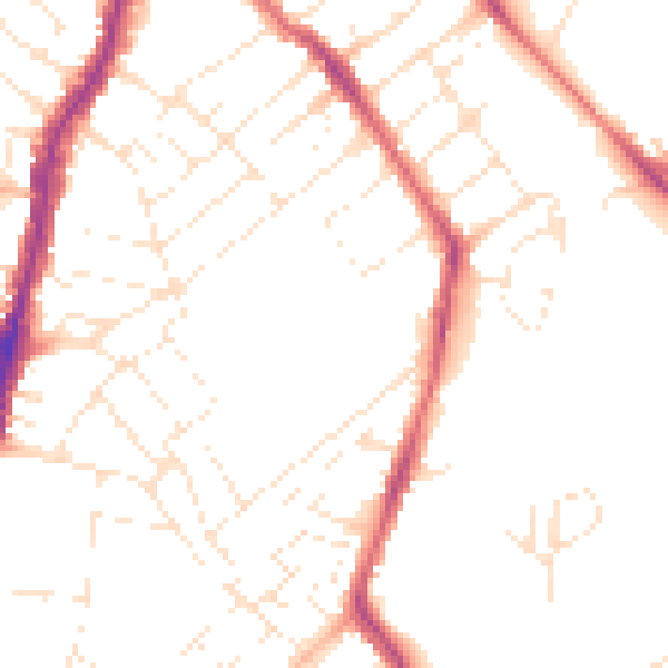 Daytime road noise heatmap for BS7 9LU