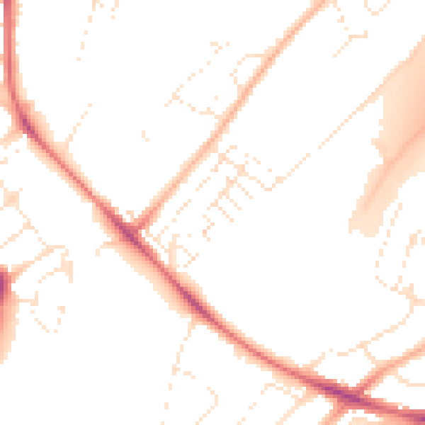 Daytime road noise heatmap for BS7 9NS