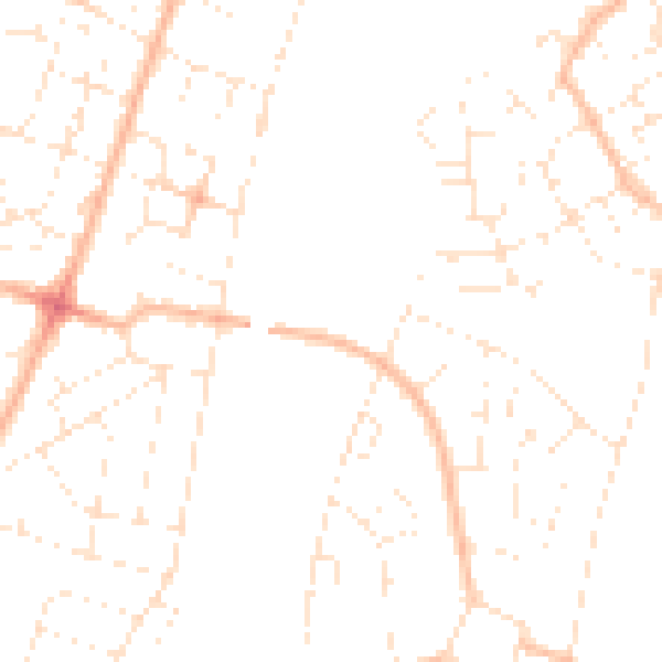 Daytime road noise heatmap for BS7 9XF