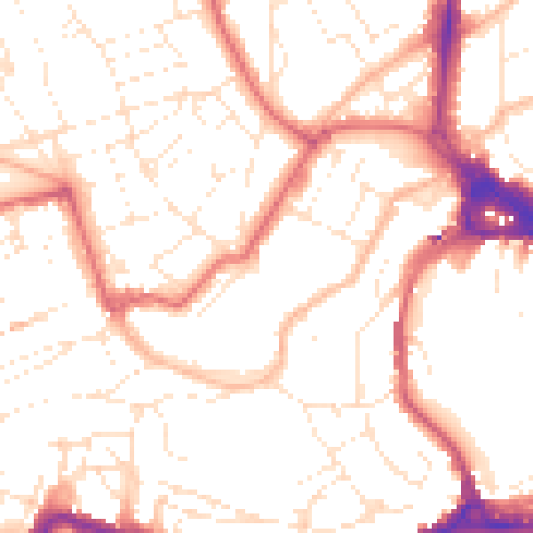 Daytime road noise heatmap for BS8 1AA