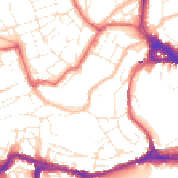 Daytime road noise heatmap for BS8 1AF
