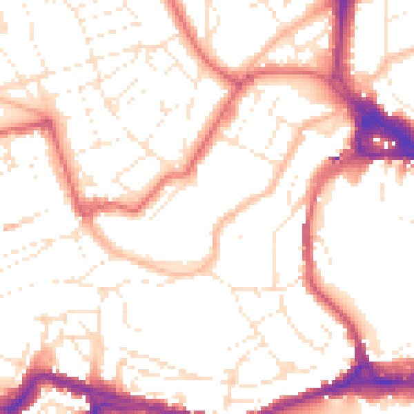 Daytime road noise heatmap for BS8 1AG