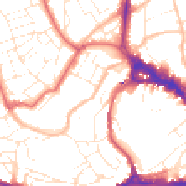 Daytime road noise heatmap for BS8 1AJ