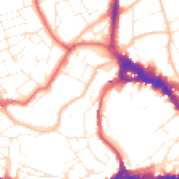 Daytime road noise heatmap for BS8 1AL